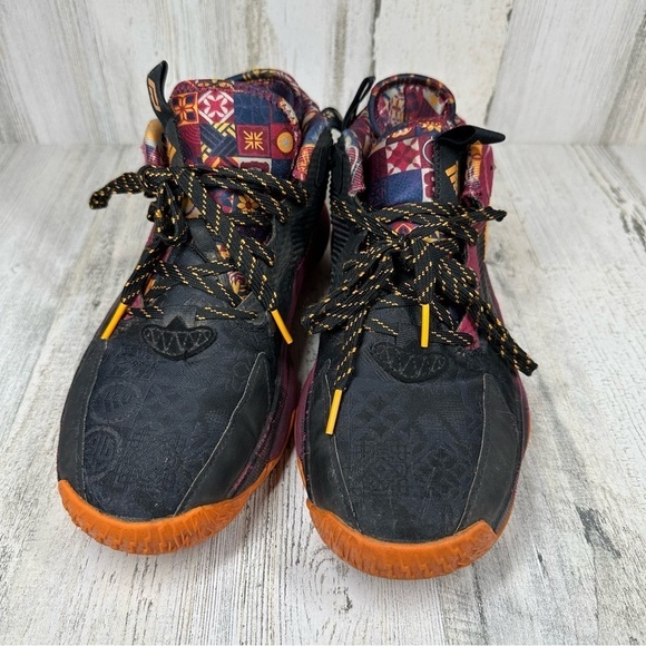 Adidas Dame 8 Lillard CNY Basketball Shoes Black Maroon #87 - Picture 2 of 10